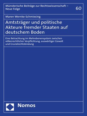 cover image of Amtsträger und politische Akteure fremder Staaten auf deutschem Boden